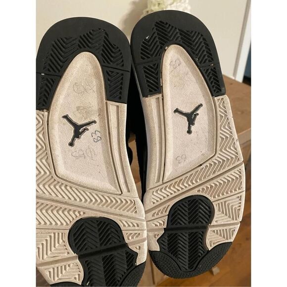 Jordan Nike size 6.5 Youth big kids 4 Retro Royalty (PS) sneakers gold black - Picture 7 of 7